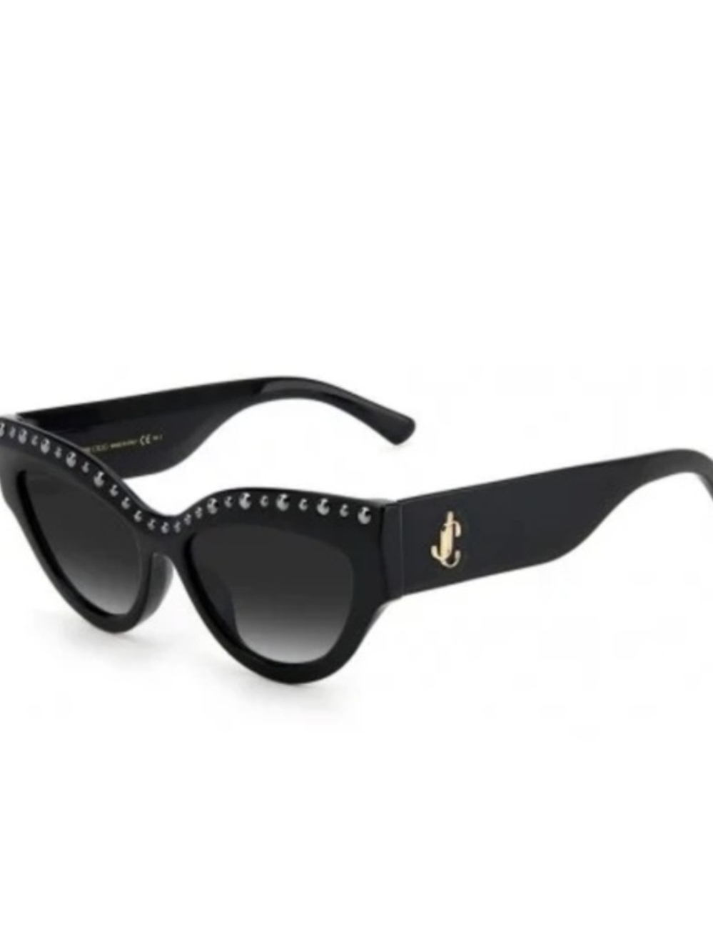 NEW AUTH Jimmy Choo SONJA Black Cat-Eye Sunglasses with Studded Trim